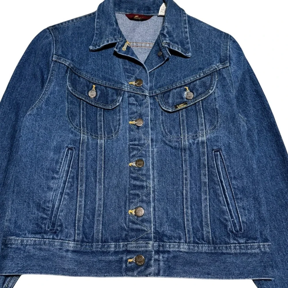Vintage‎ 80s Ms. Lee Union Made Denim Jean Jacket Women's 11/12 Short Length